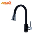 Black deck polished mounted pull out kitchen sink mixer tap
